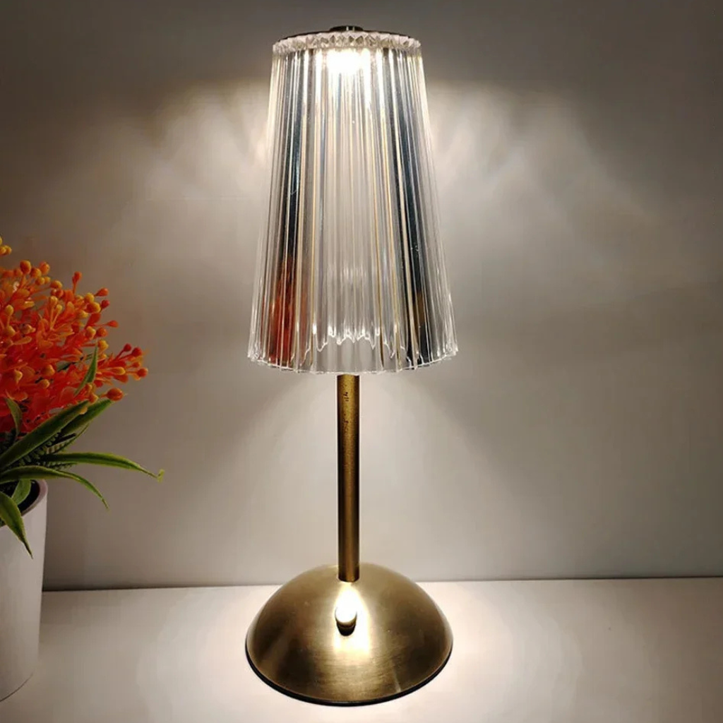 The Crystelle 3 Colour Rechargeable Crystal Table Lamp