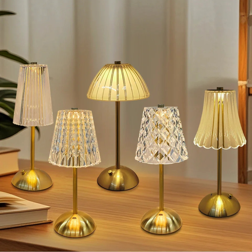 The Crystelle 3 Colour Rechargeable Crystal Table Lamp