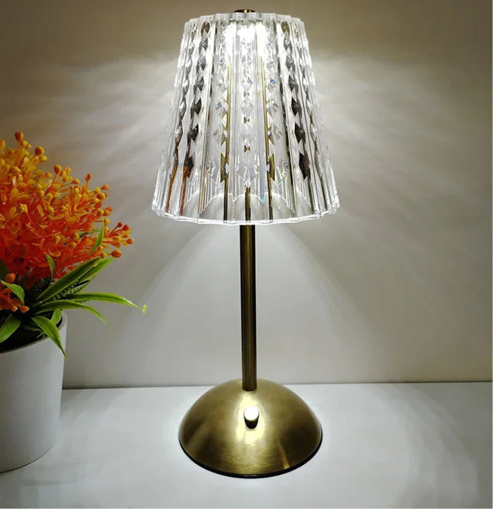 The Crystelle 3 Colour Rechargeable Crystal Table Lamp