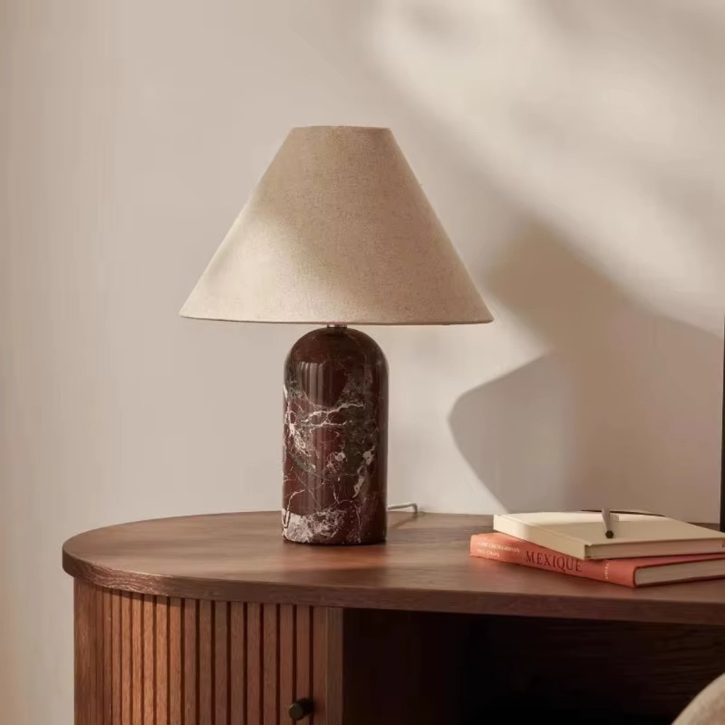 The Cylix Modern Marble Bedside Table Lamp