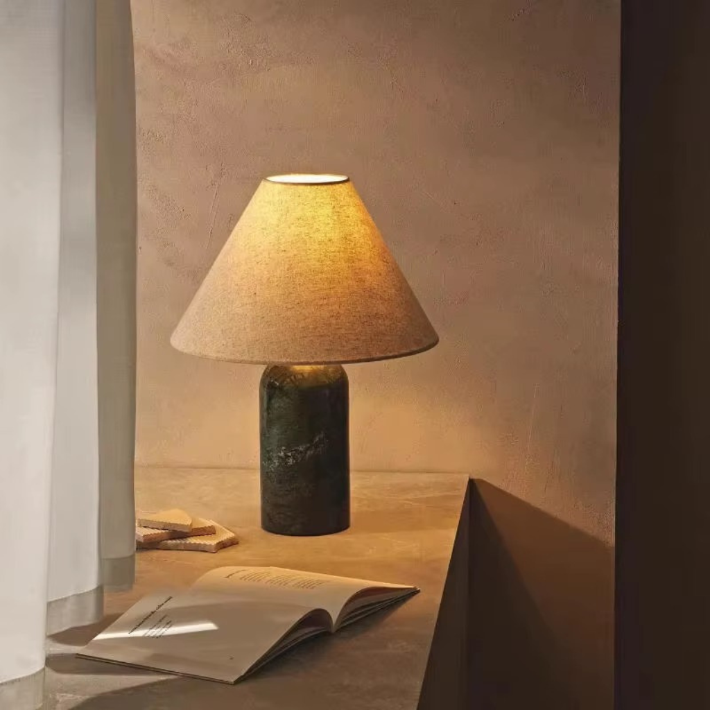The Cylix Modern Marble Bedside Table Lamp