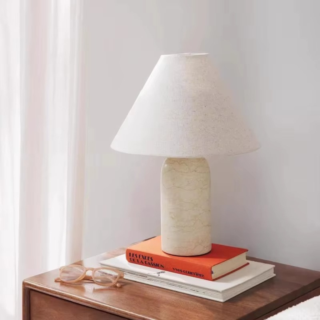 The Cylix Modern Marble Bedside Table Lamp