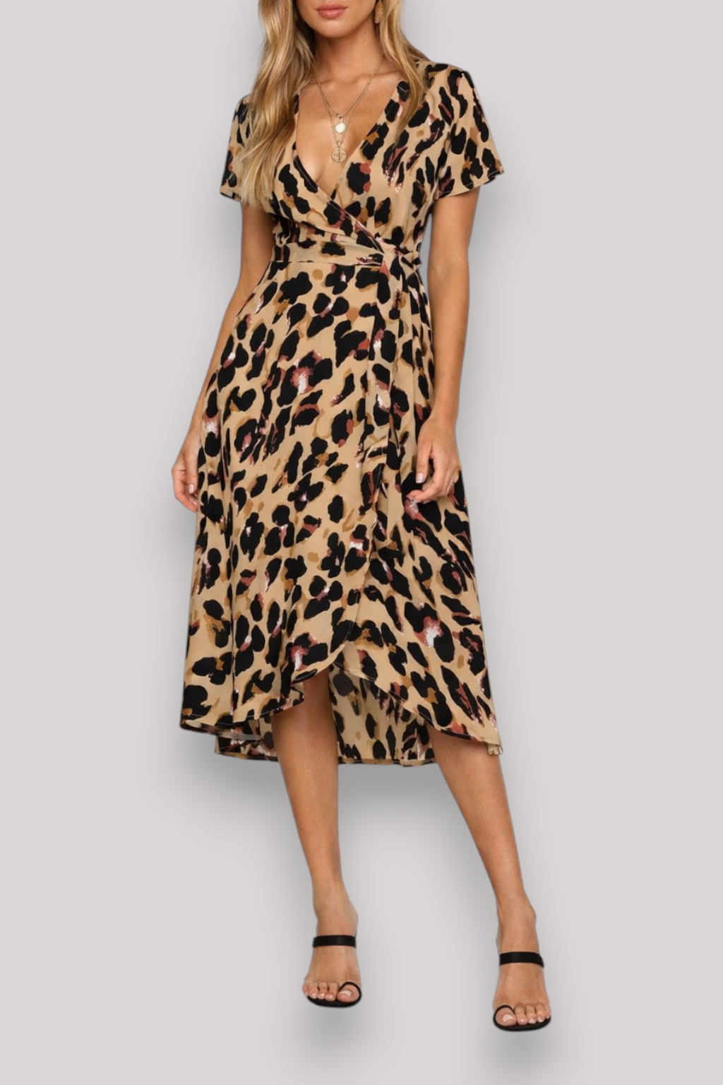 The Danielle Women's Leopard Print Midi Dress