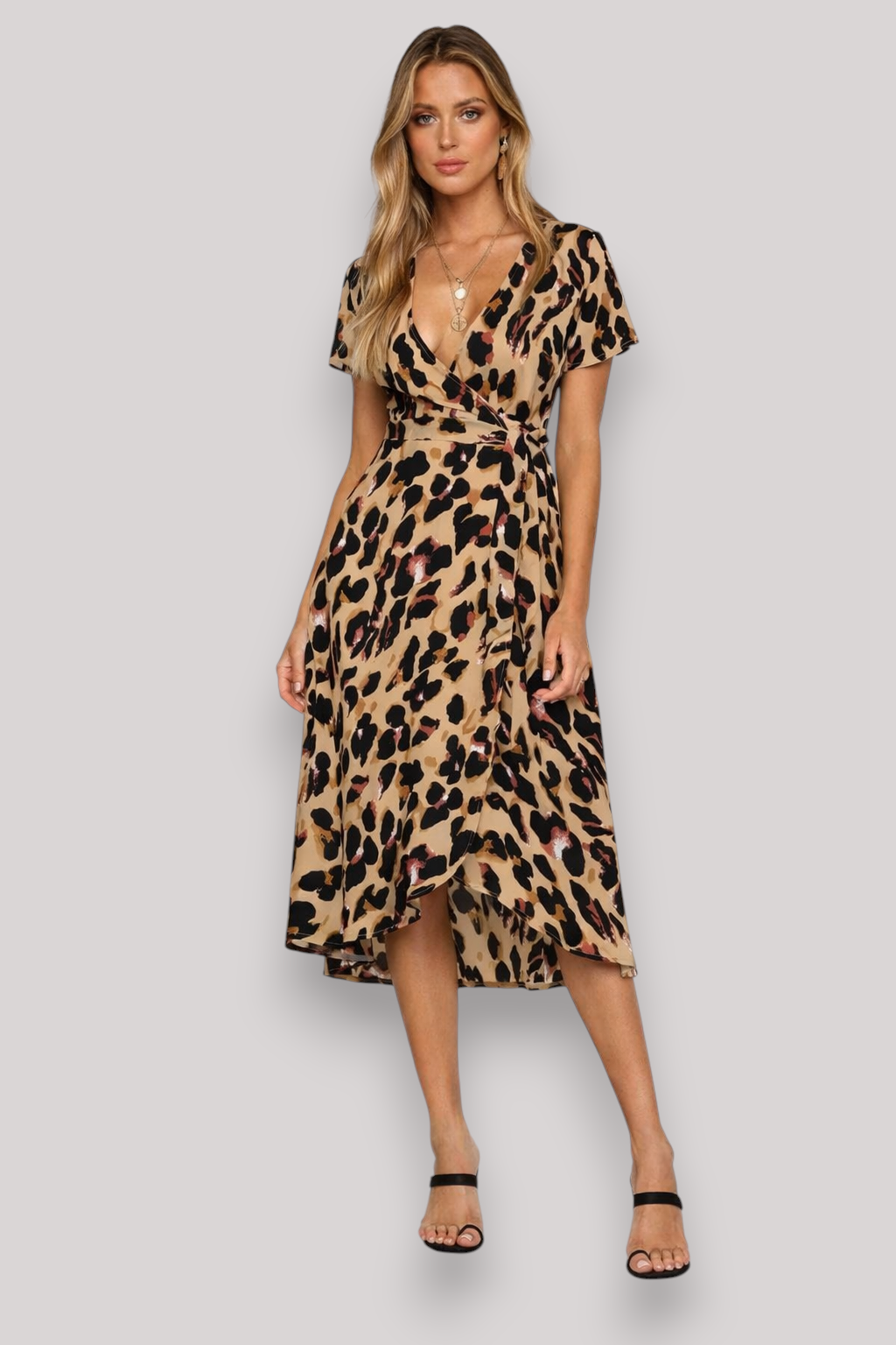 The Danielle Women's Leopard Print Midi Dress