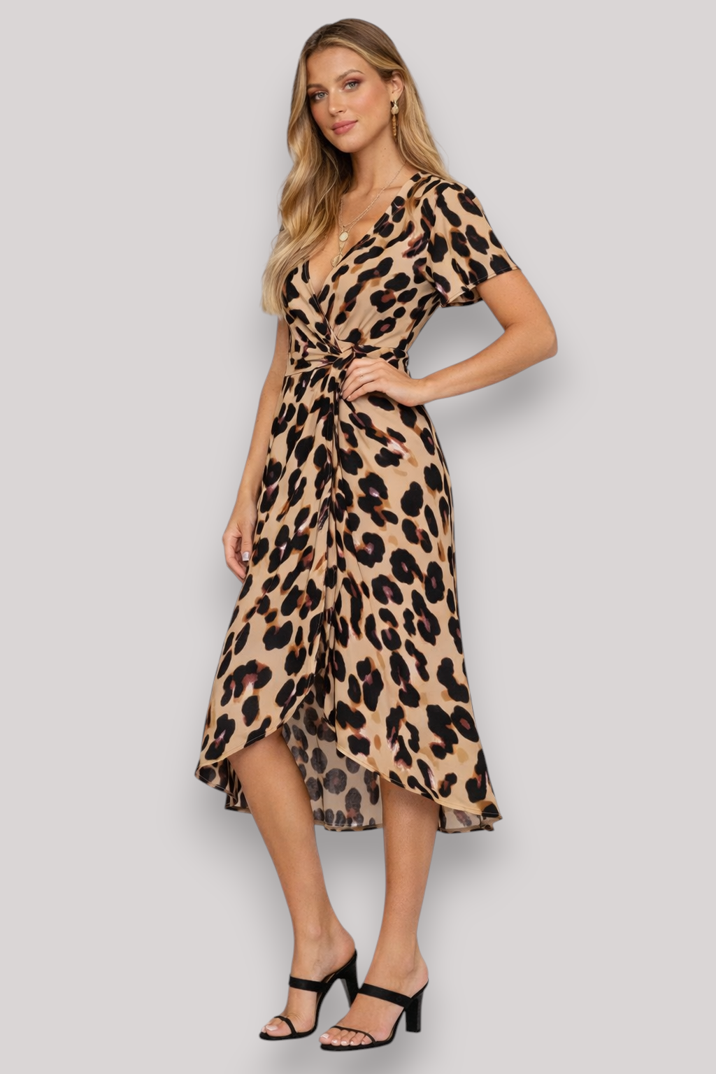 The Danielle Women's Leopard Print Midi Dress