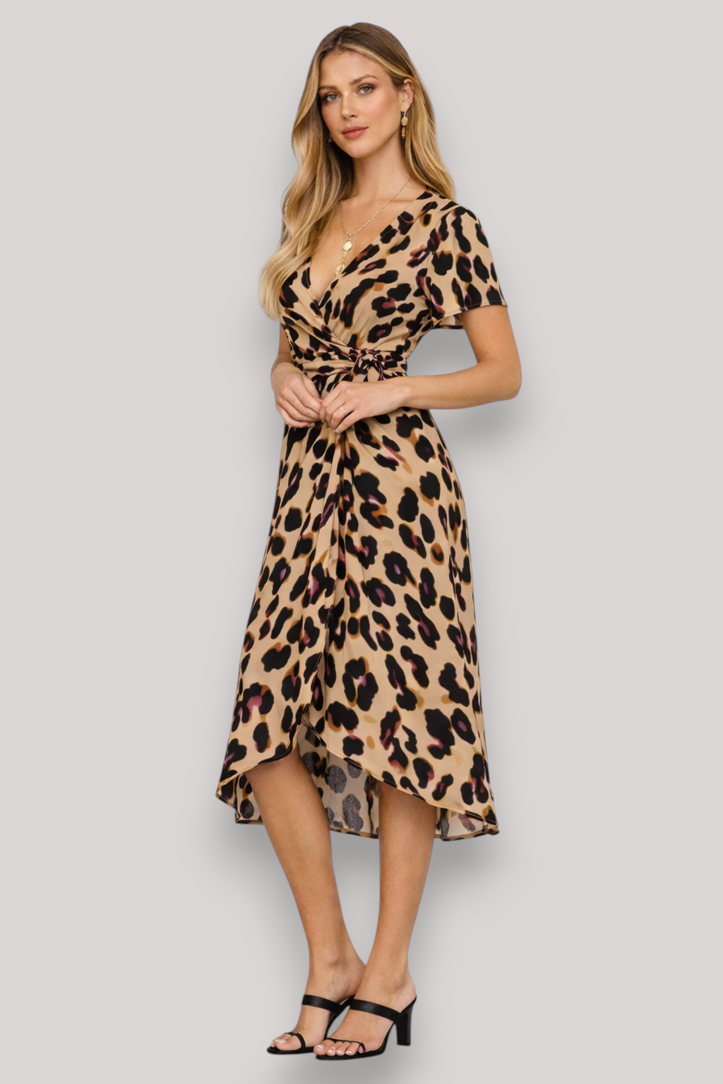 The Danielle Women's Leopard Print Midi Dress