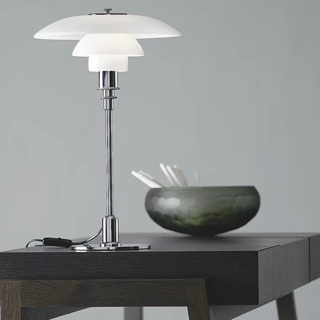 The Danvix Nordic Glass Minimalist Study Table Lamp