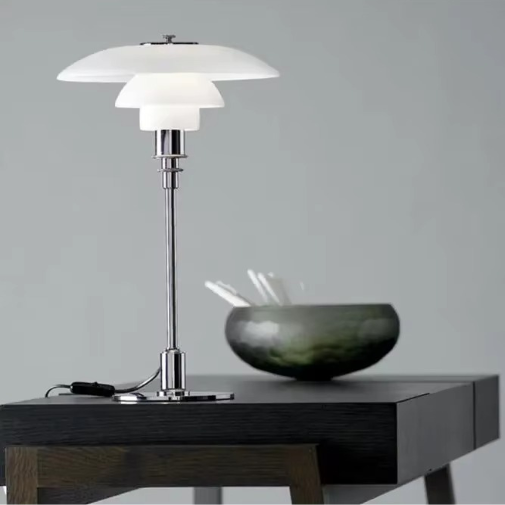 The Danvix Nordic Glass Minimalist Study Table Lamp