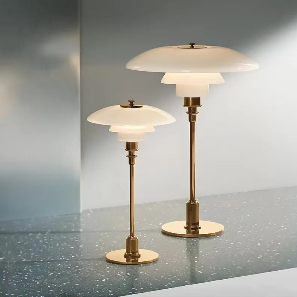 The Danvix Nordic Glass Minimalist Study Table Lamp