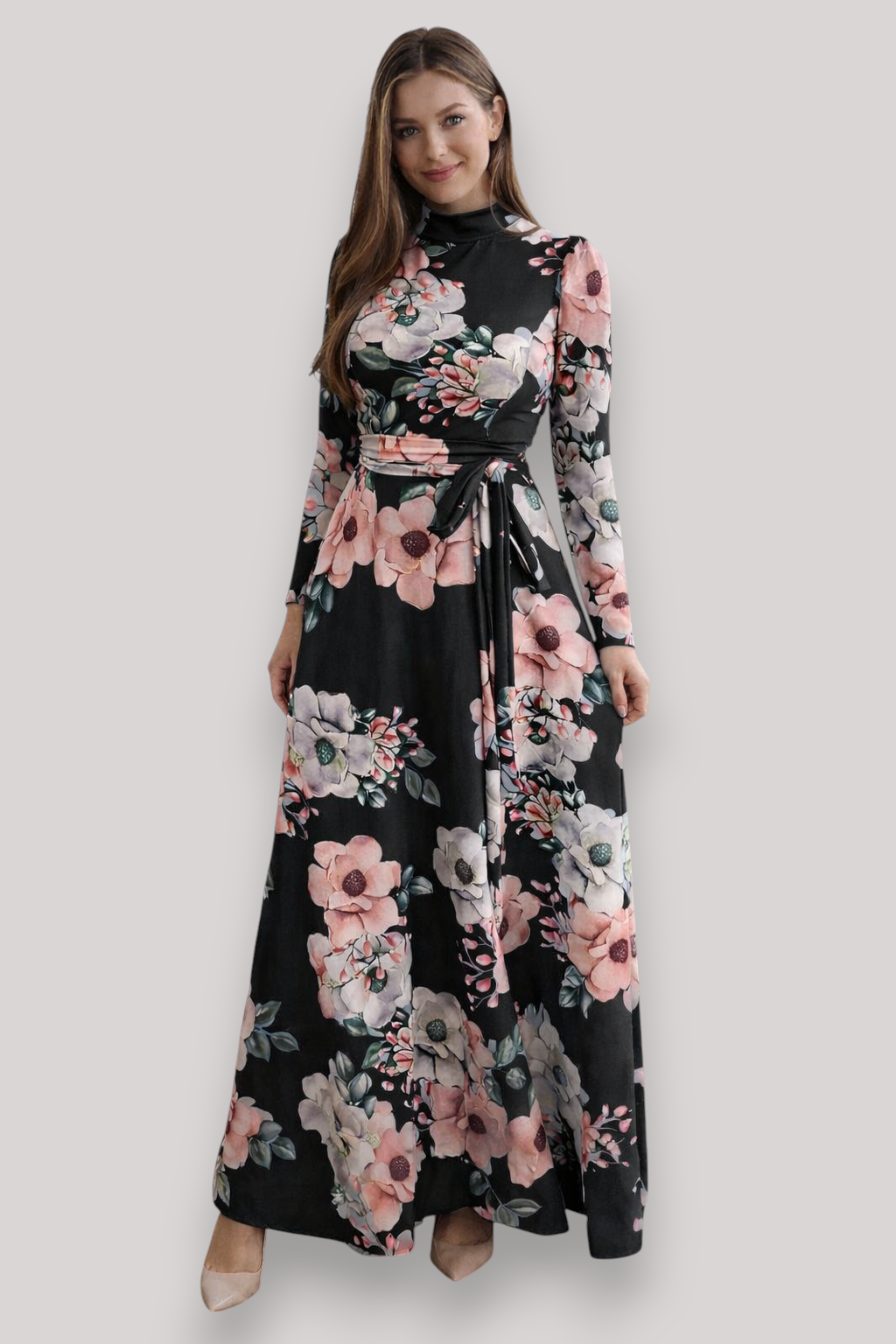 The Dorothy Women's High Waist Floral Maxi Dress