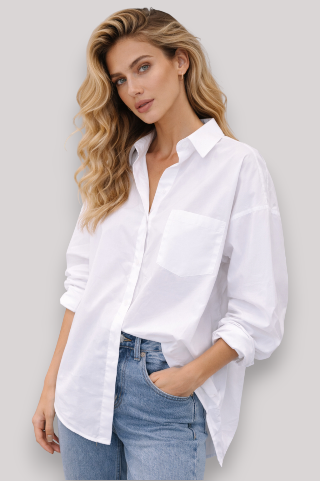 The Edith Women's Long Sleeve Blouse Elegant Office Button Up Top