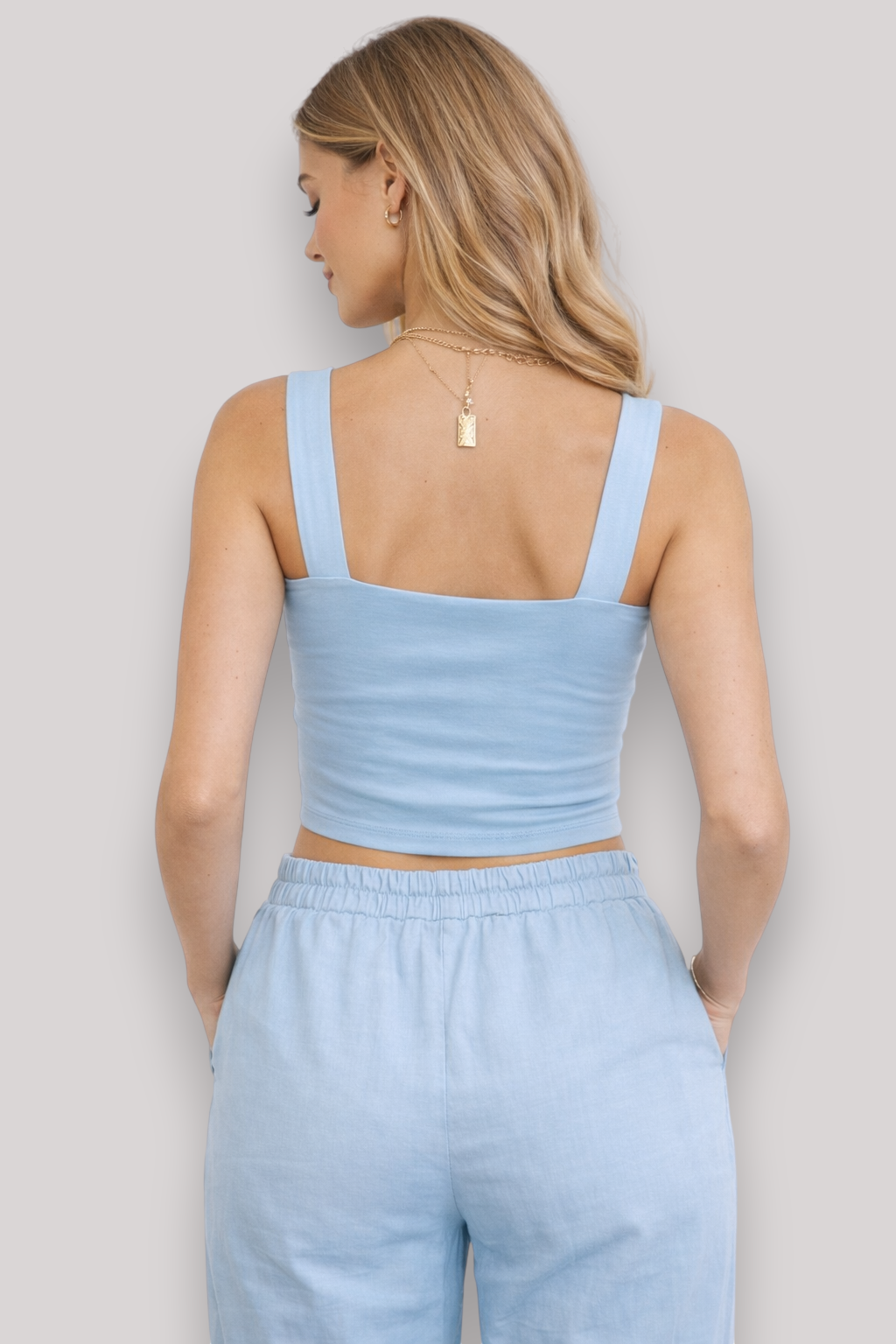 The Luciana Sleeveless Square Neck Crop Top
