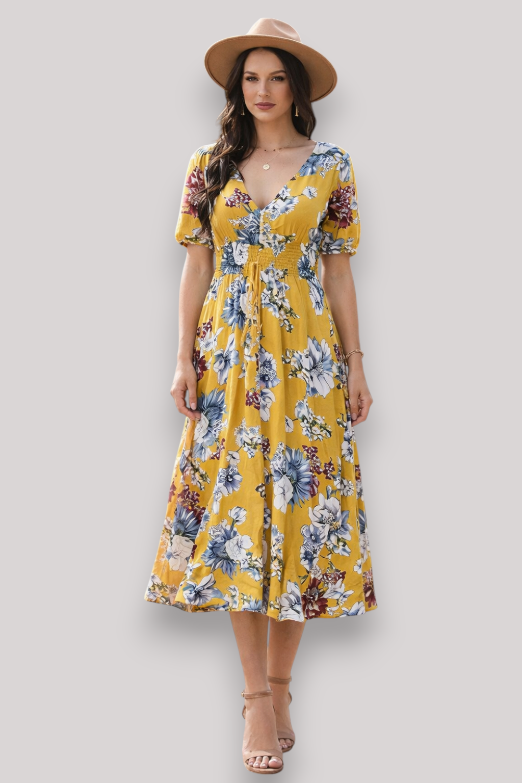 The Eleanor Boho Maxi Dress V Neck Wrap Floral Print Style Top