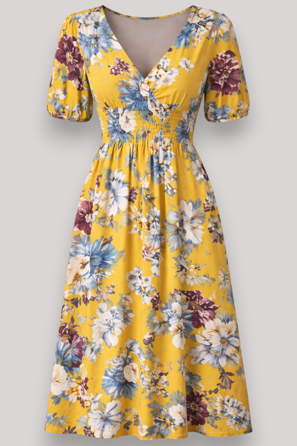 The Eleanor Boho Maxi Dress V Neck Wrap Floral Print Style Top
