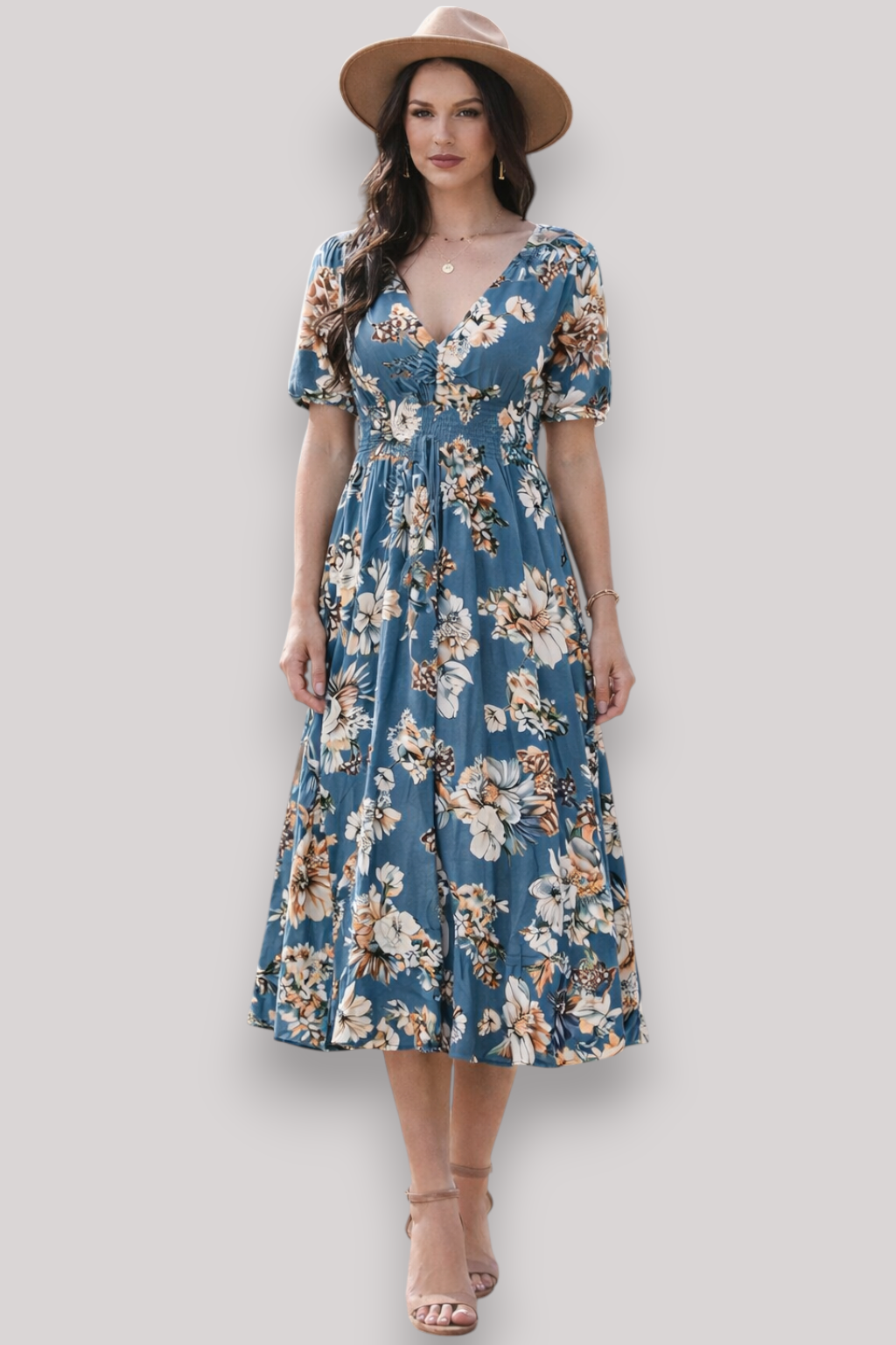 The Eleanor Boho Maxi Dress V Neck Wrap Floral Print Style Top
