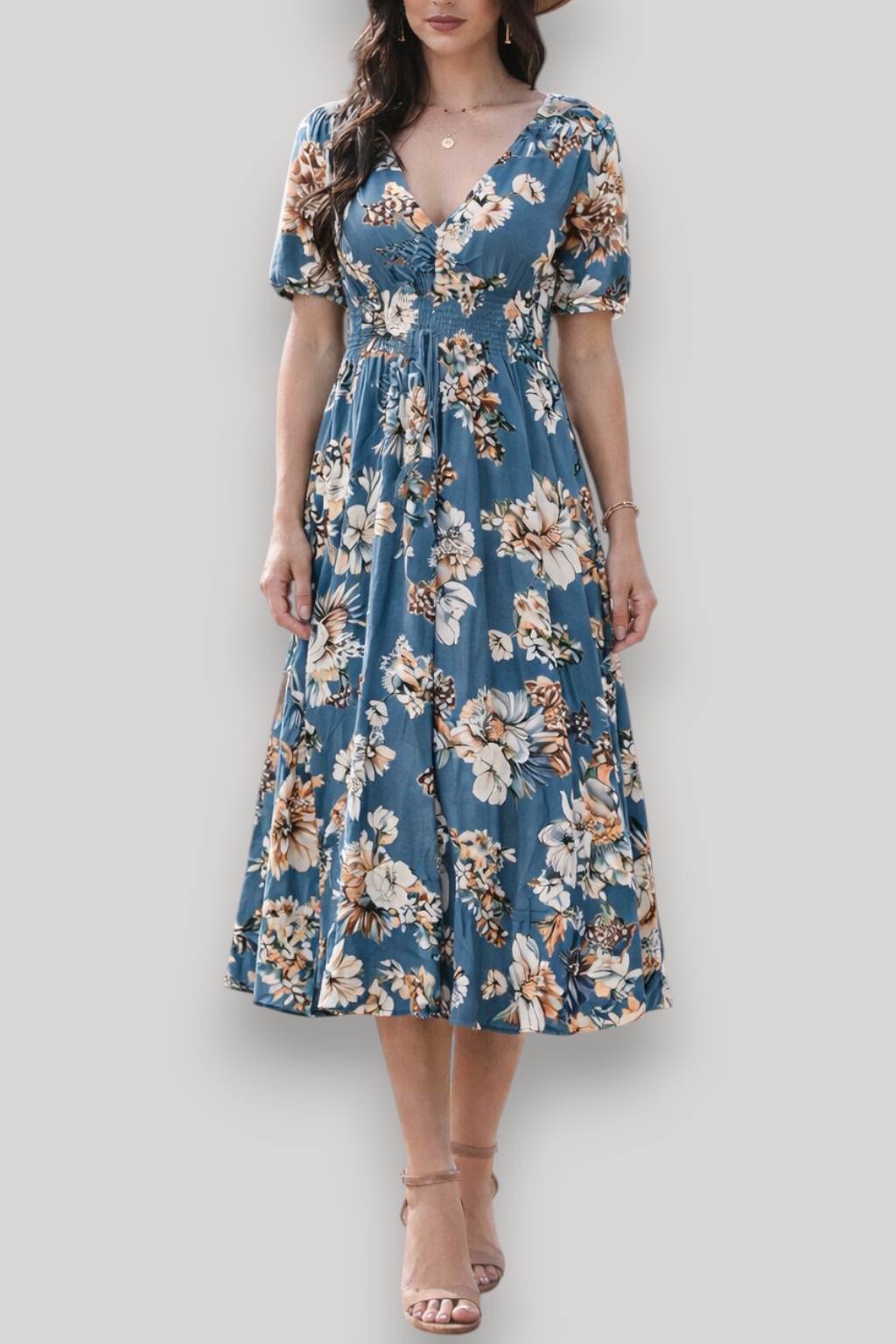 The Eleanor Boho Maxi Dress V Neck Wrap Floral Print Style Top