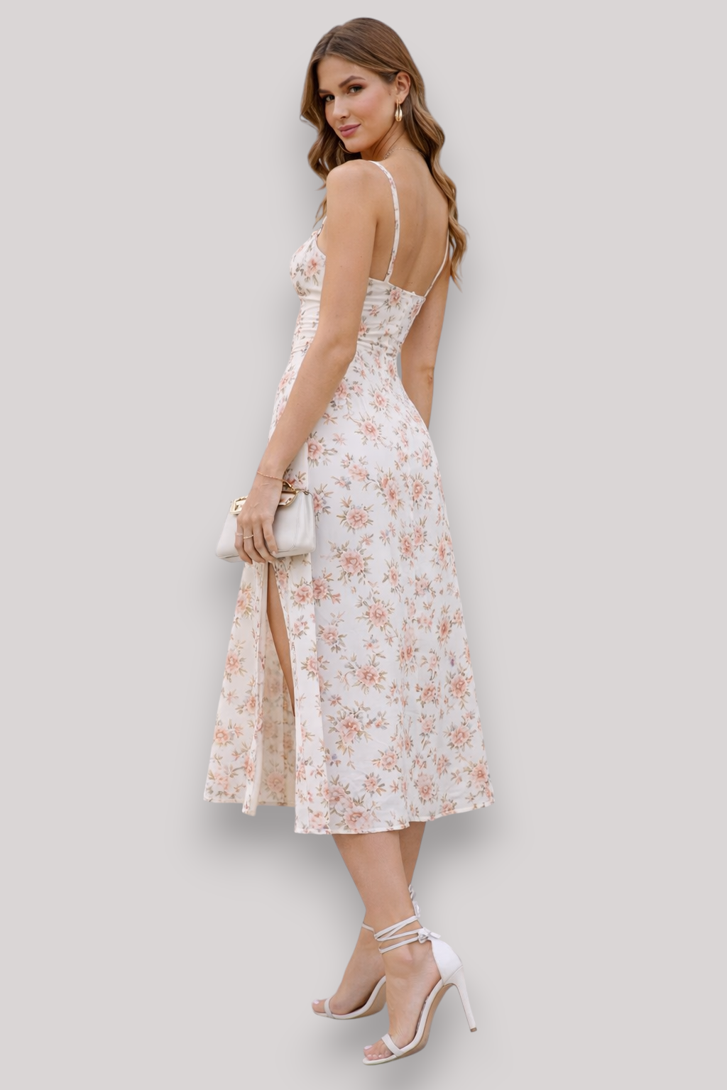 The Eleanora Women's Midi Dress Elegant Waist Cinching Fit