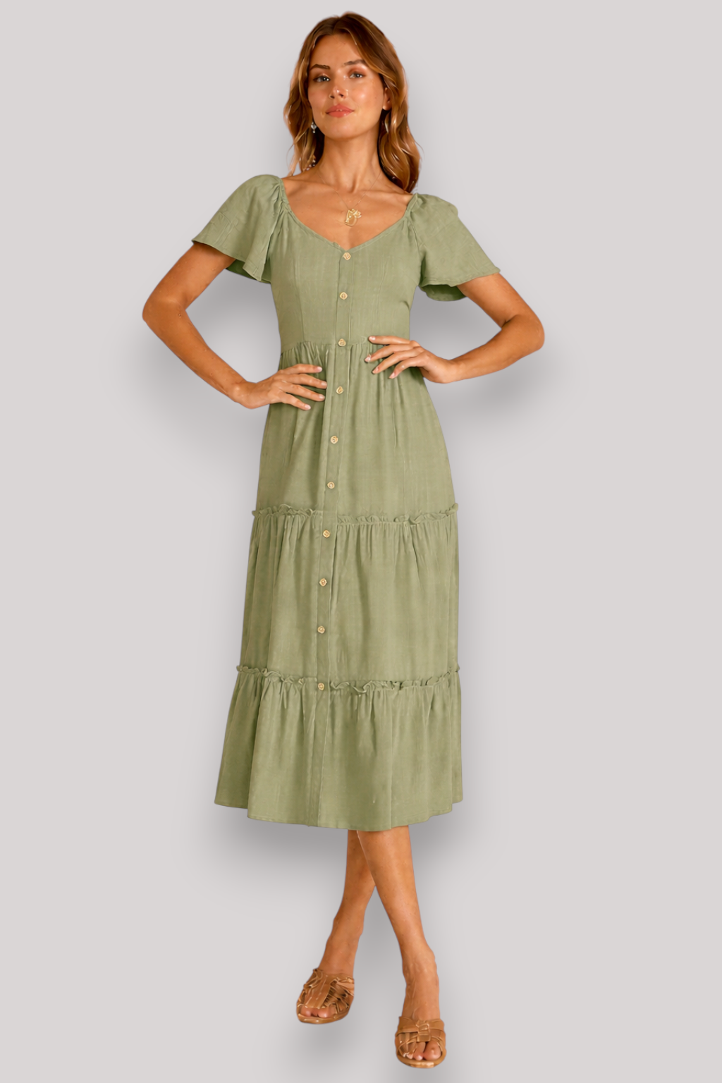 The Eliza A Line Short Sleeve Flowy Summer Beach Dress