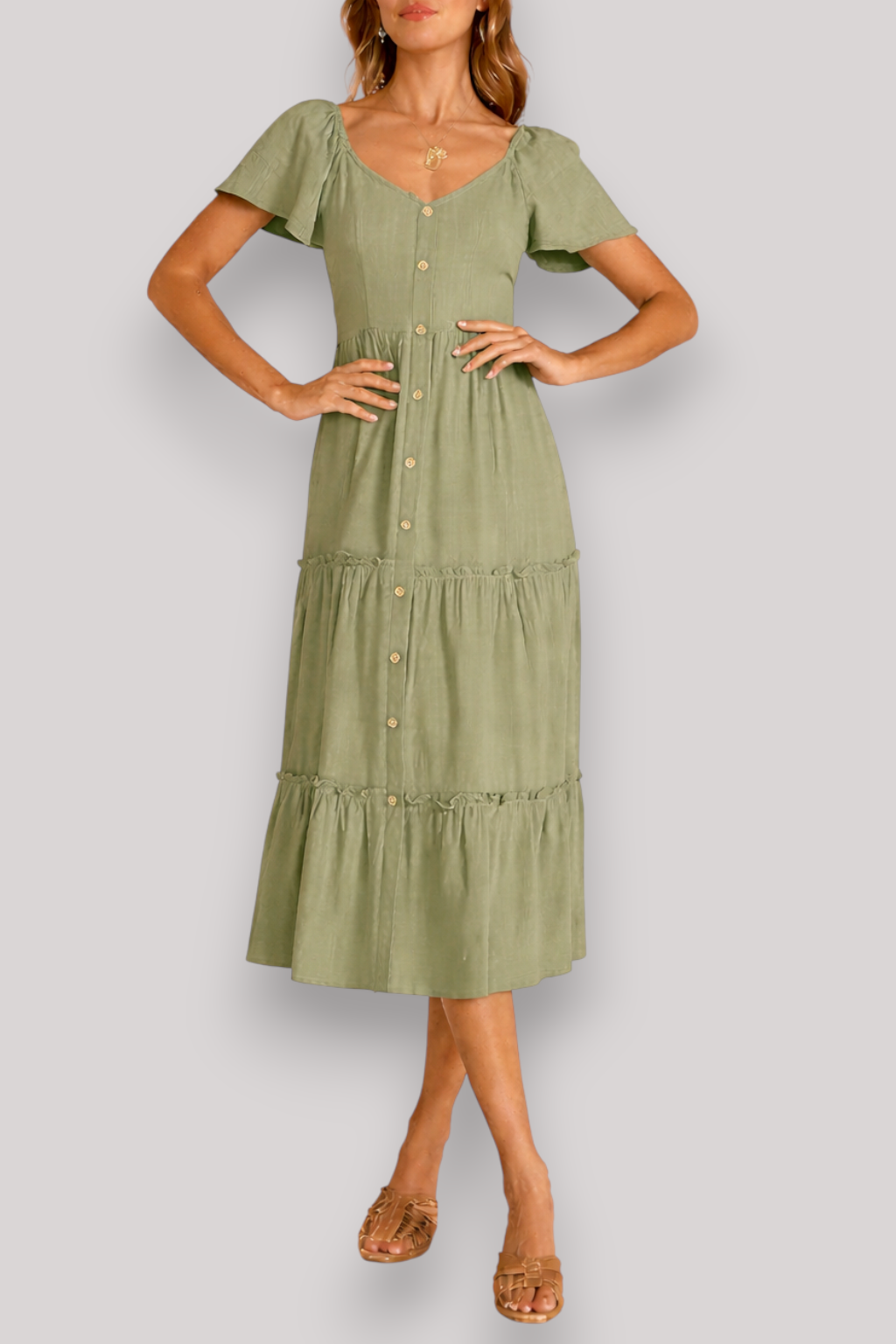 The Eliza A Line Short Sleeve Flowy Summer Beach Dress