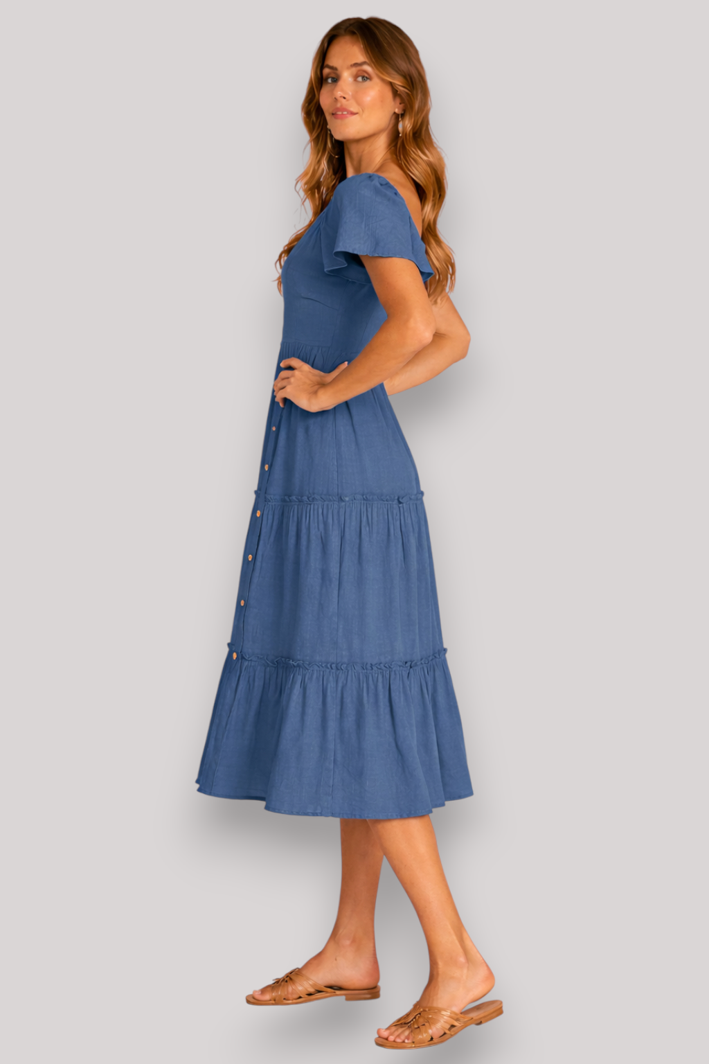 The Eliza A Line Short Sleeve Flowy Summer Beach Dress