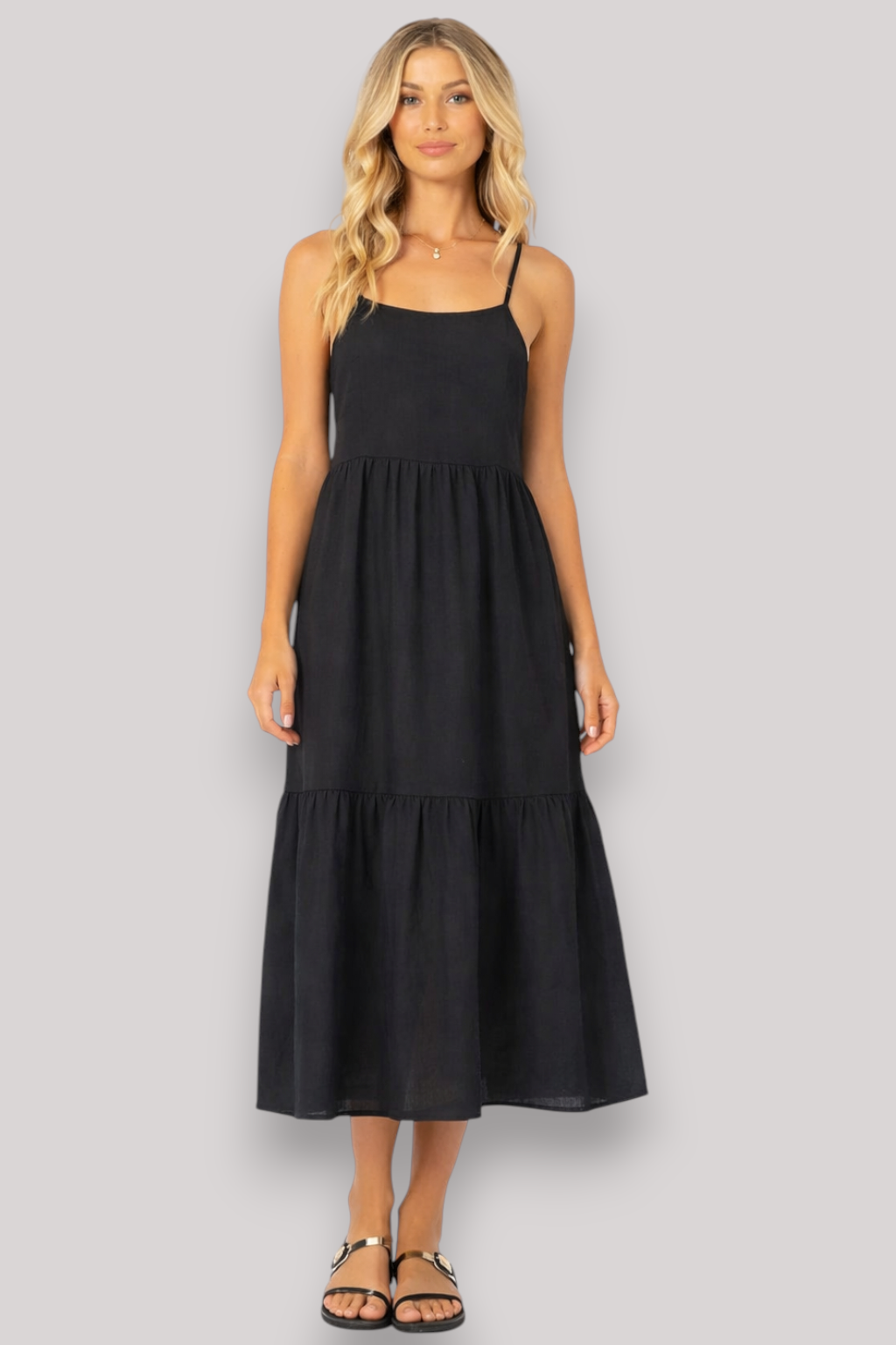 The Elsinore Strap Detailed Crossbody Summer Midi Dress