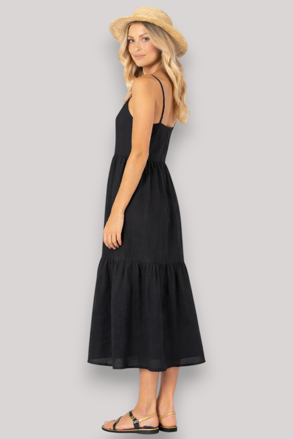 The Elsinore Strap Detailed Crossbody Summer Midi Dress