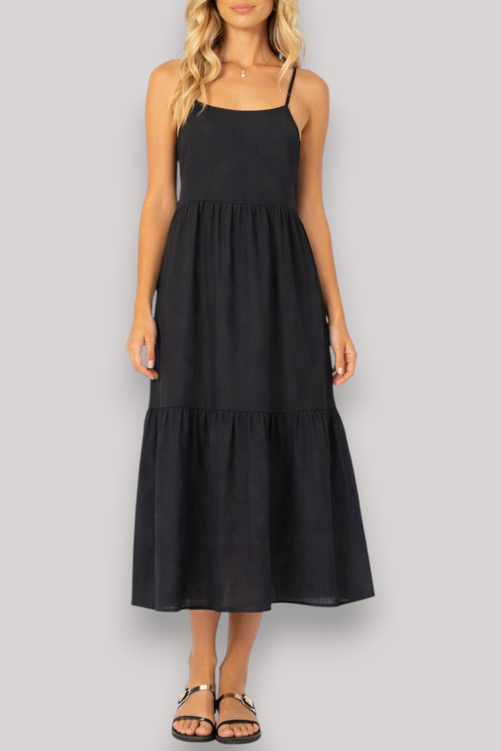 The Elsinore Strap Detailed Crossbody Summer Midi Dress