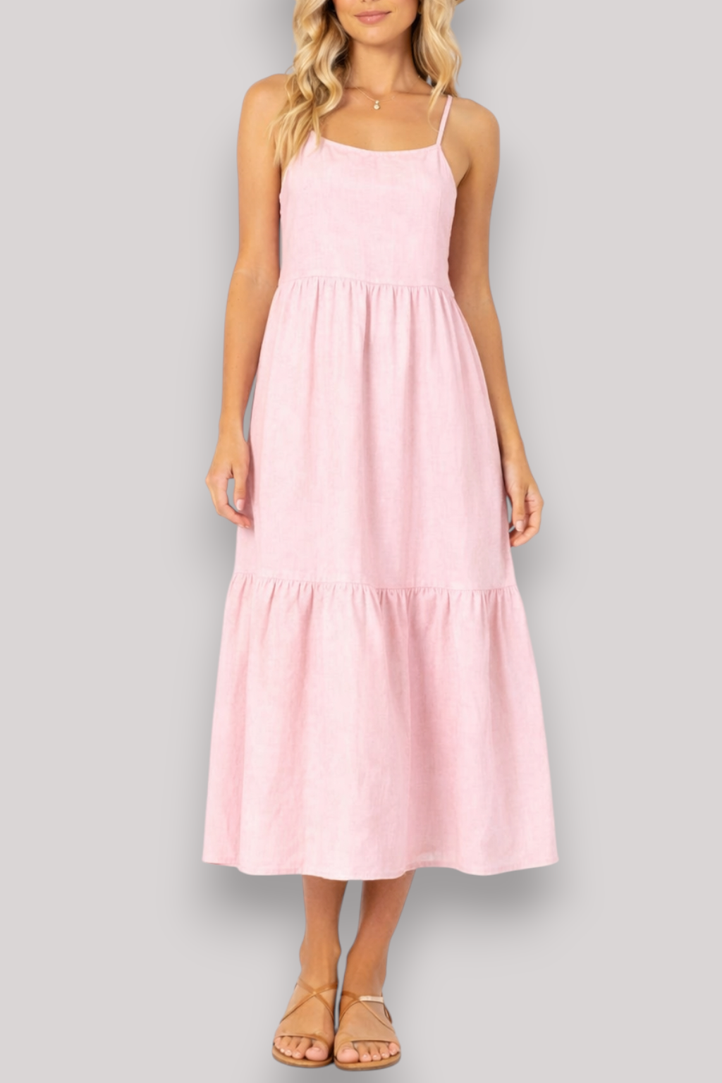 The Elsinore Strap Detailed Crossbody Summer Midi Dress