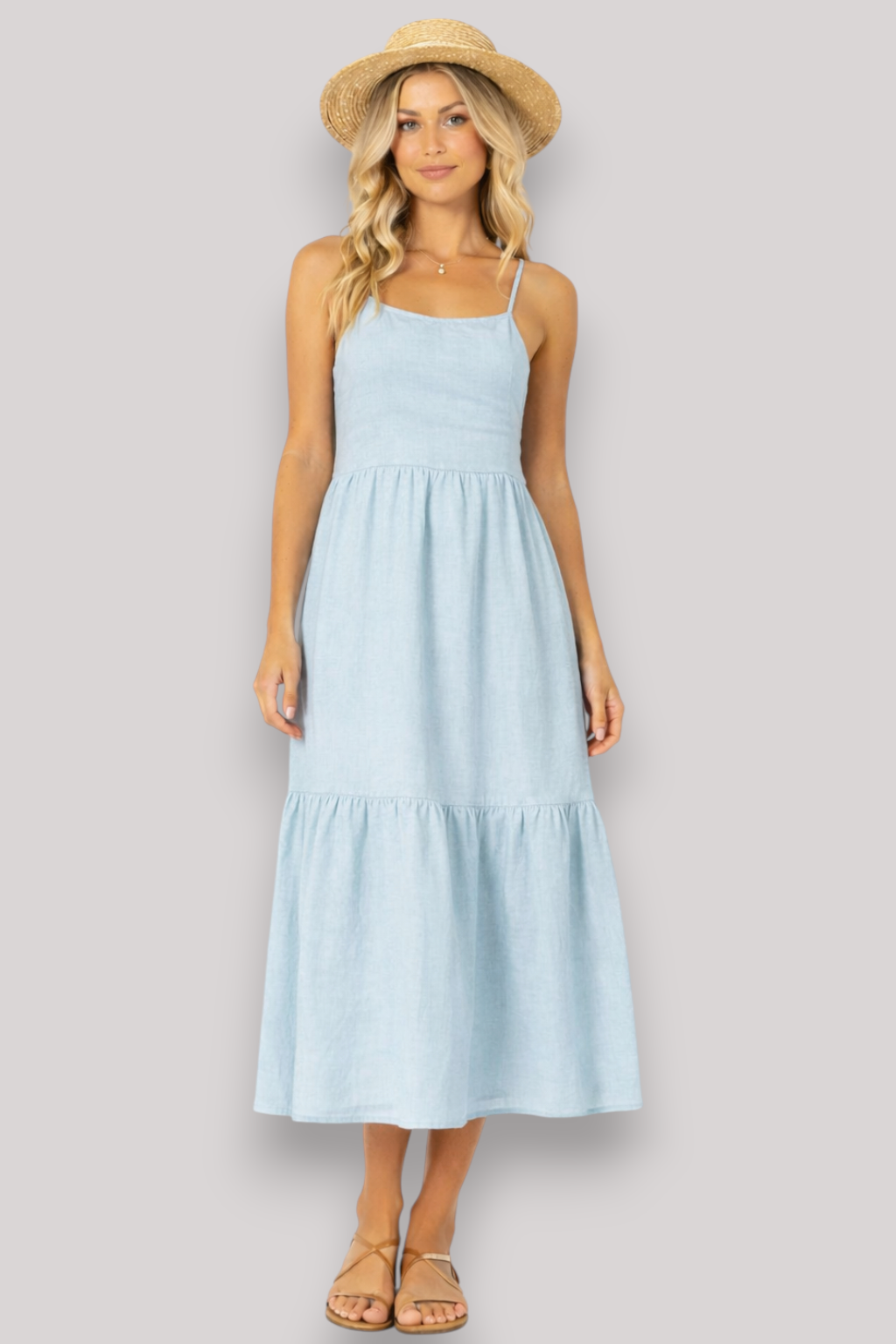 The Elsinore Strap Detailed Crossbody Summer Midi Dress