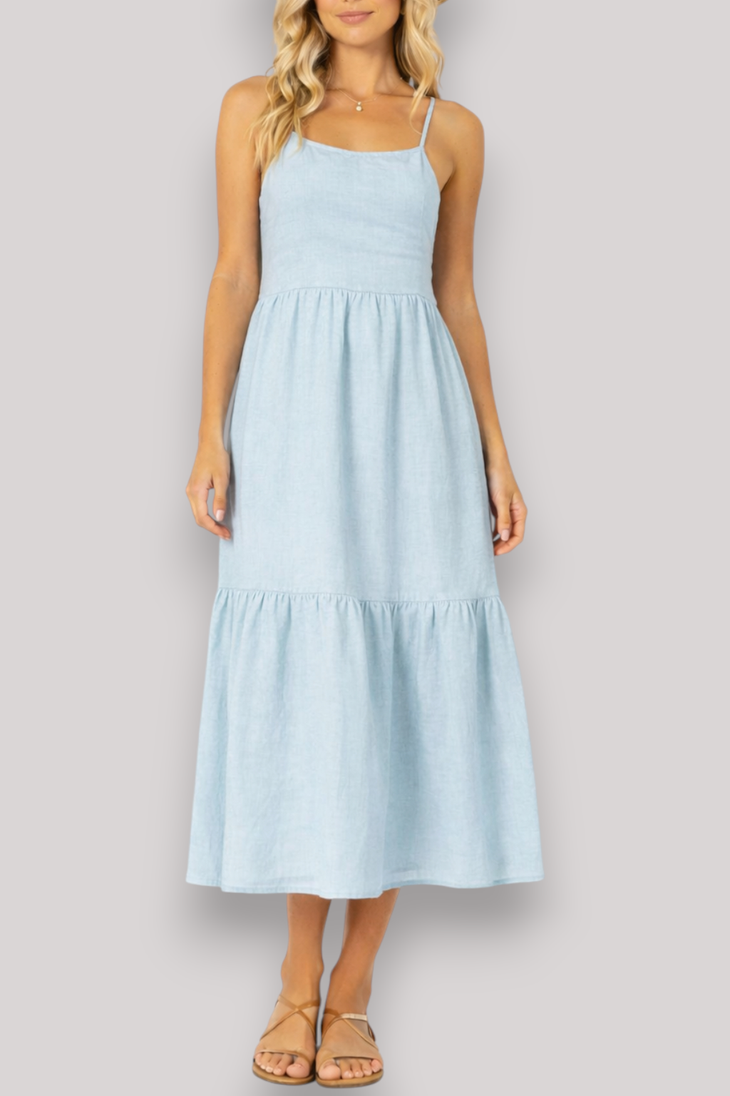 The Elsinore Strap Detailed Crossbody Summer Midi Dress