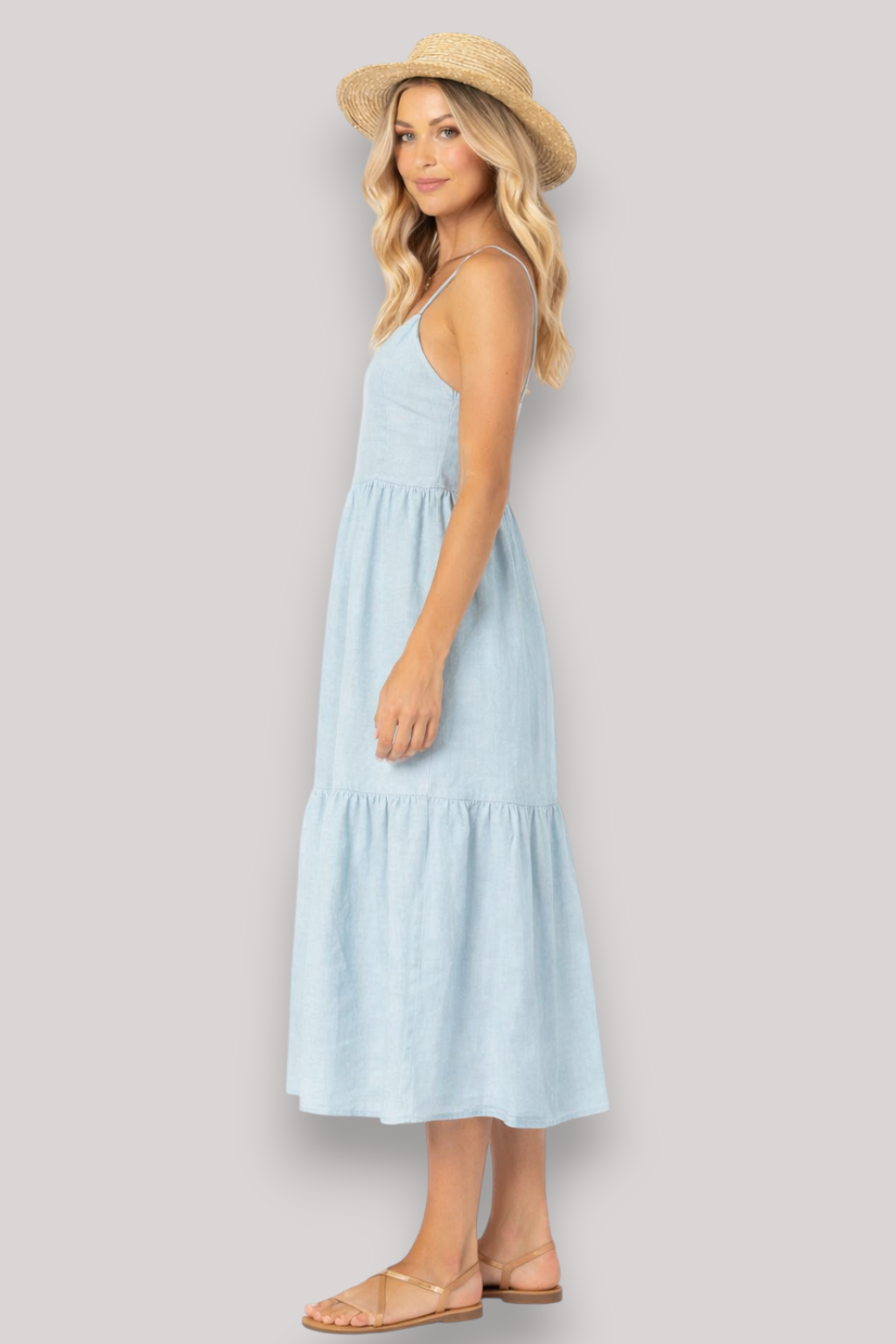 The Elsinore Strap Detailed Crossbody Summer Midi Dress