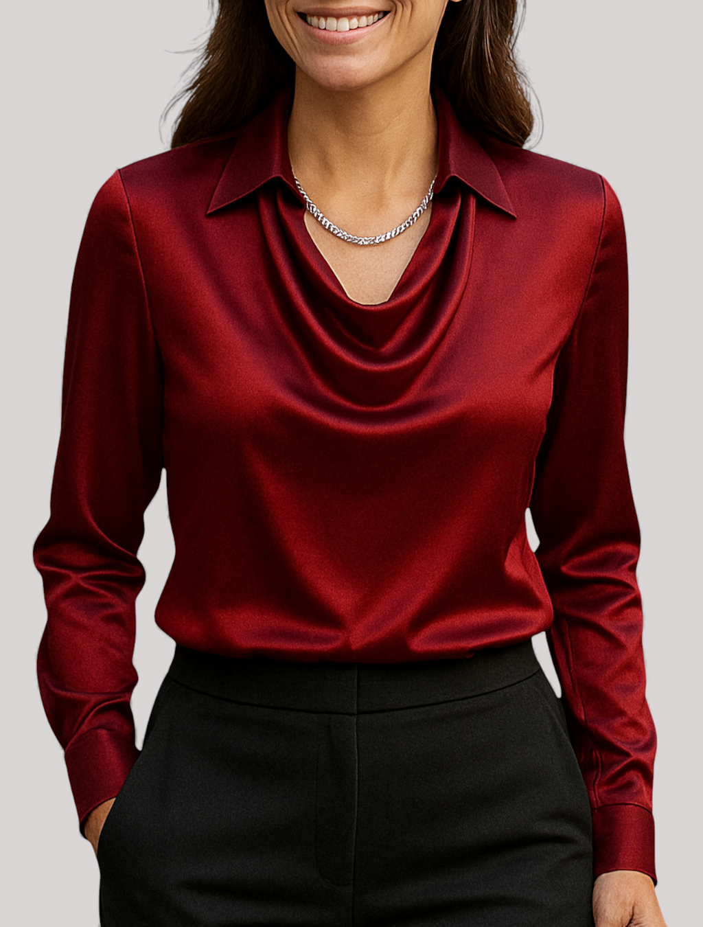 The Elwood Long Sleeve Blouse Shirt Collar Elegant Casual Top
