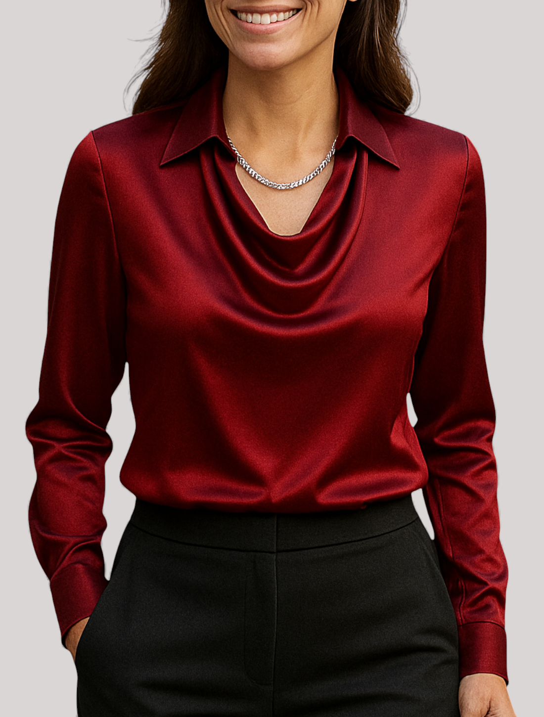 The Elwood Long Sleeve Blouse Shirt Collar Elegant Casual Top