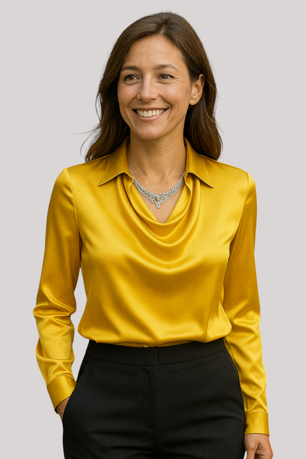 The Elwood Long Sleeve Blouse Shirt Collar Elegant Casual Top