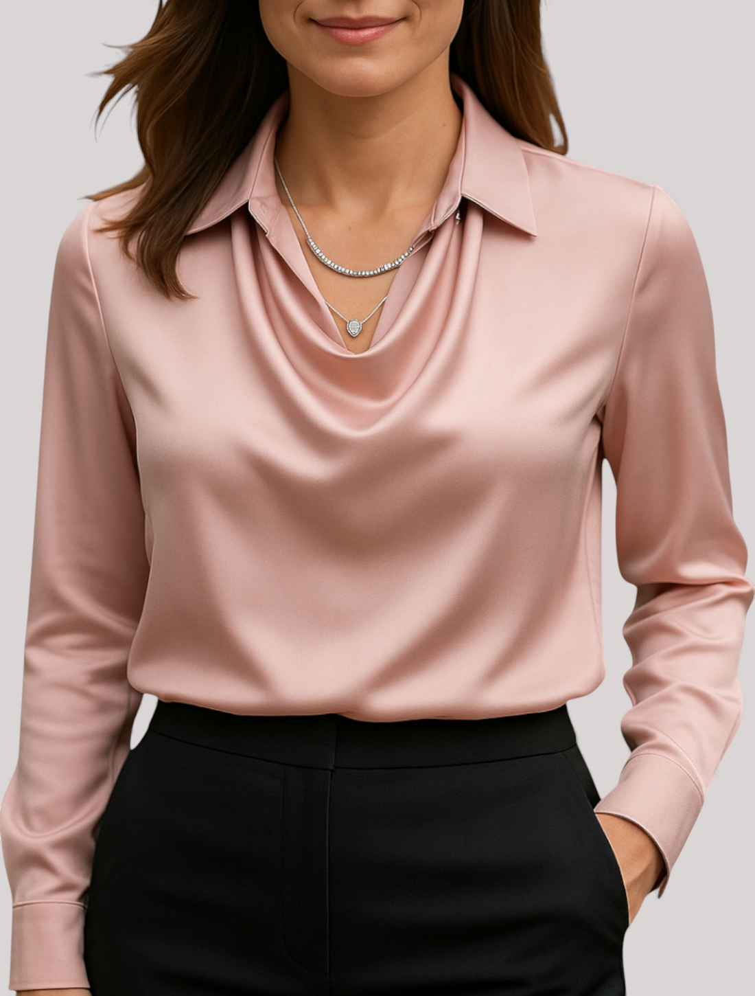 The Elwood Long Sleeve Blouse Shirt Collar Elegant Casual Top