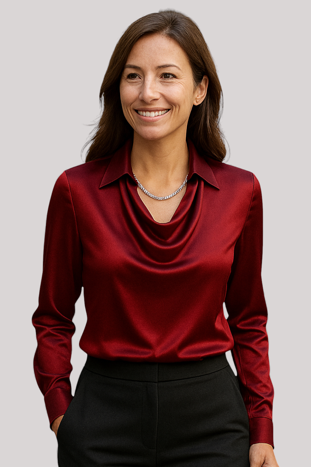 The Elwood Long Sleeve Blouse Shirt Collar Elegant Casual Top