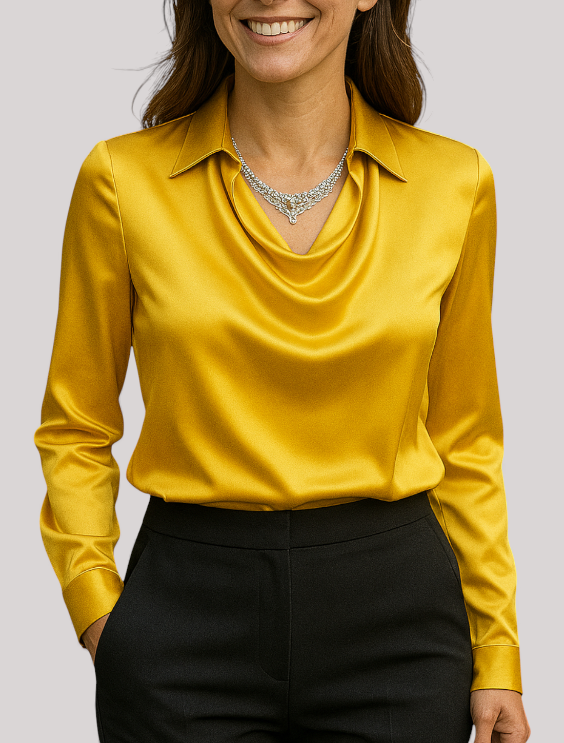 The Elwood Long Sleeve Blouse Shirt Collar Elegant Casual Top