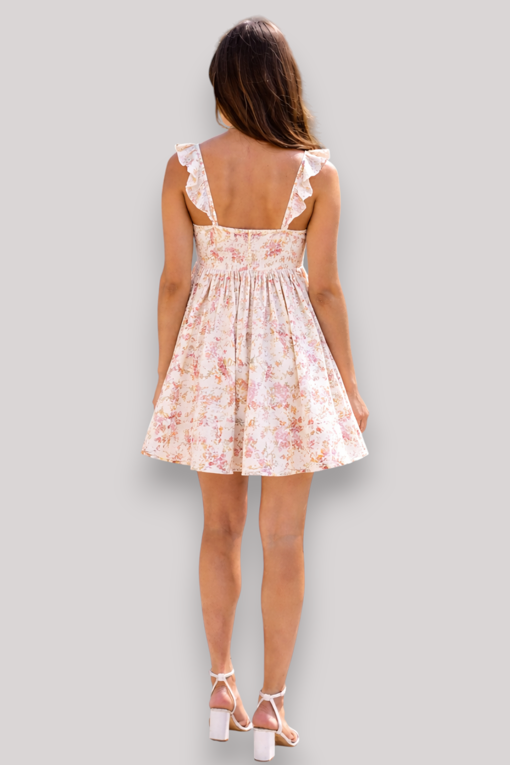 The Evelina Sleeveless V Neck Maxi Dress Ruffle Floral Boho Beach Summer Style