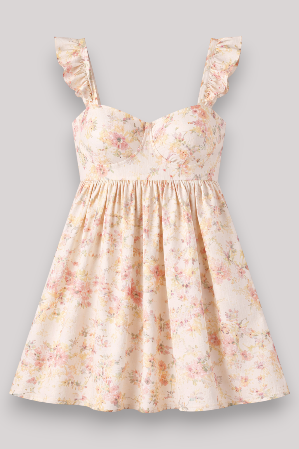The Evelina Sleeveless V Neck Maxi Dress Ruffle Floral Boho Beach Summer Style