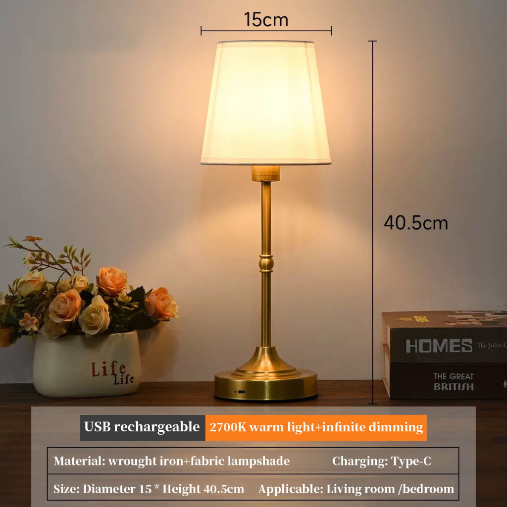 The FabriGlow Cordless Rechargeable Table Lamp