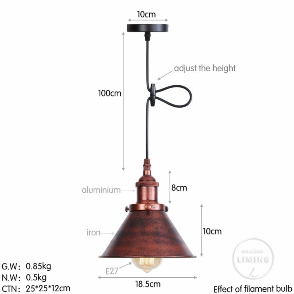 The Ferrique Vintage Styled Pendant Light