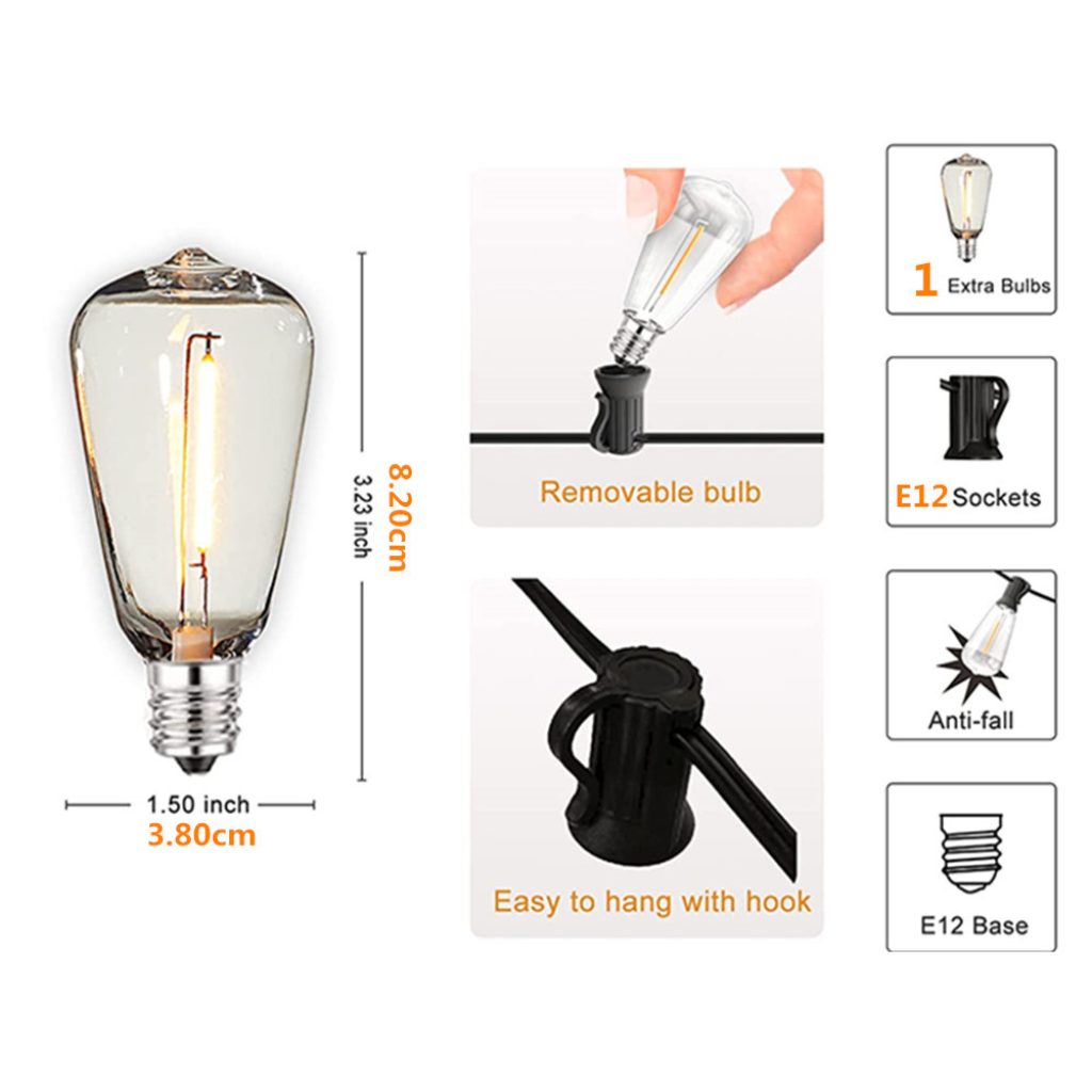 The Festiva Outdoor Garden LED Globe String Lights