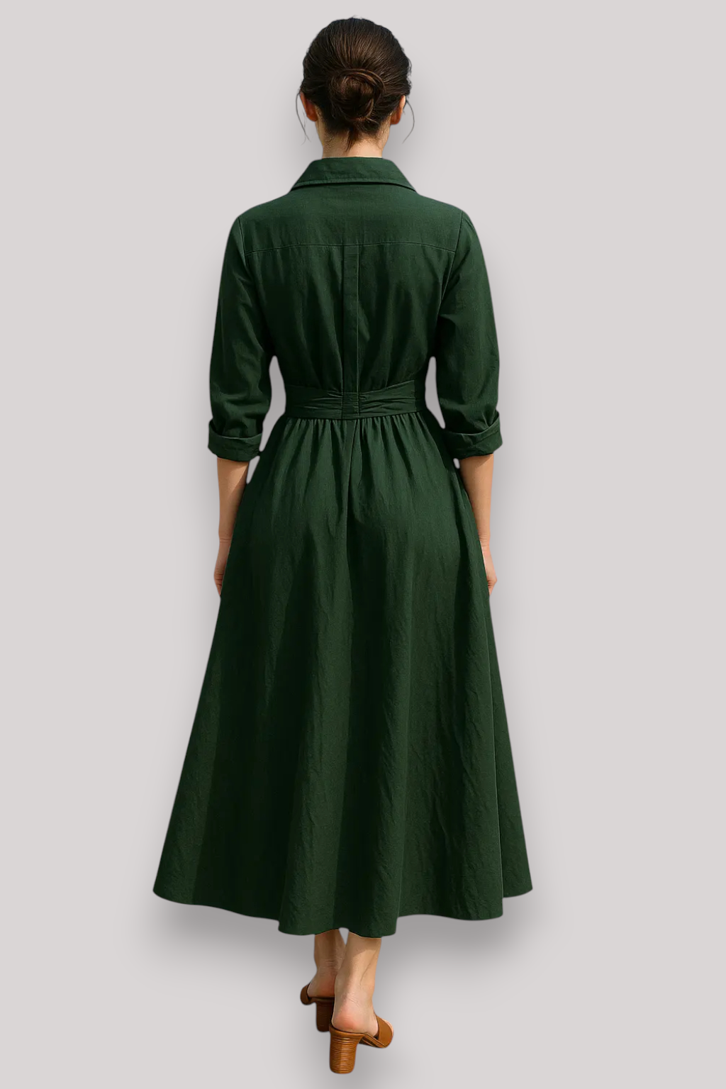 The Florence Elegant Maxi Dress Long Sleeve V Neck Winter Outfit