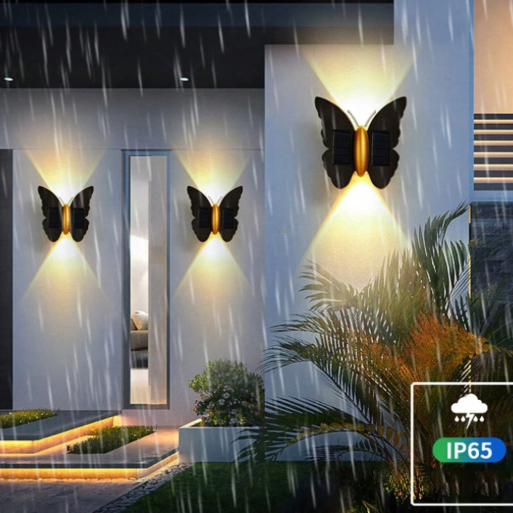 The Fluttera Waterproof Solar Butterfly LED Wall Light