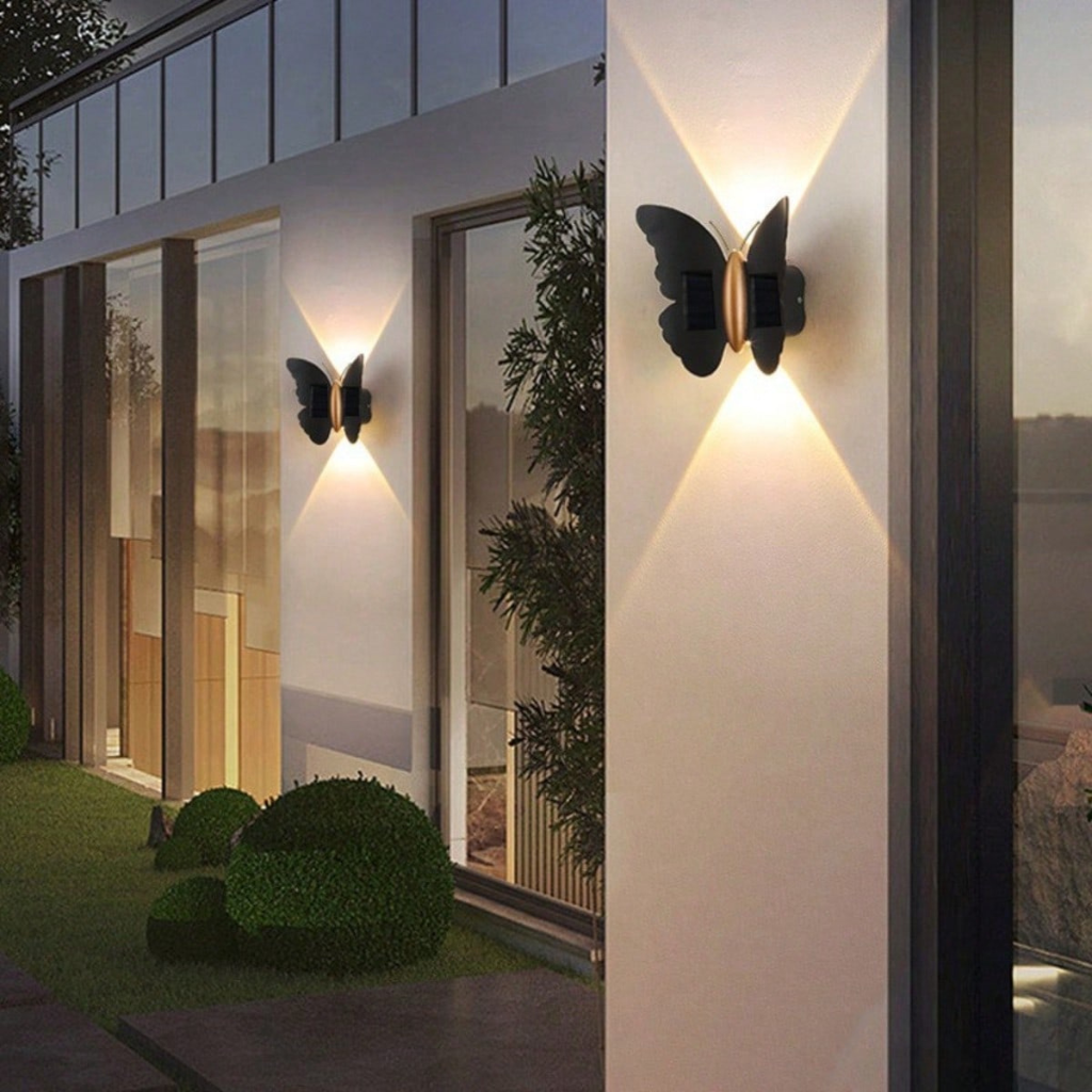 The Fluttera Waterproof Solar Butterfly LED Wall Light