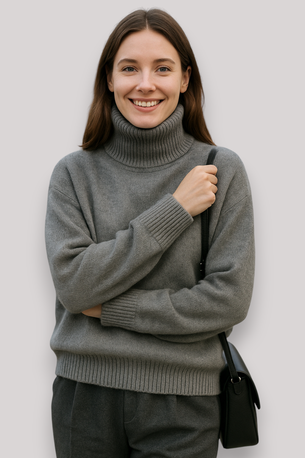 The Frances Knitted Jumper Polo Neck Relaxed Fit Winter Pullover