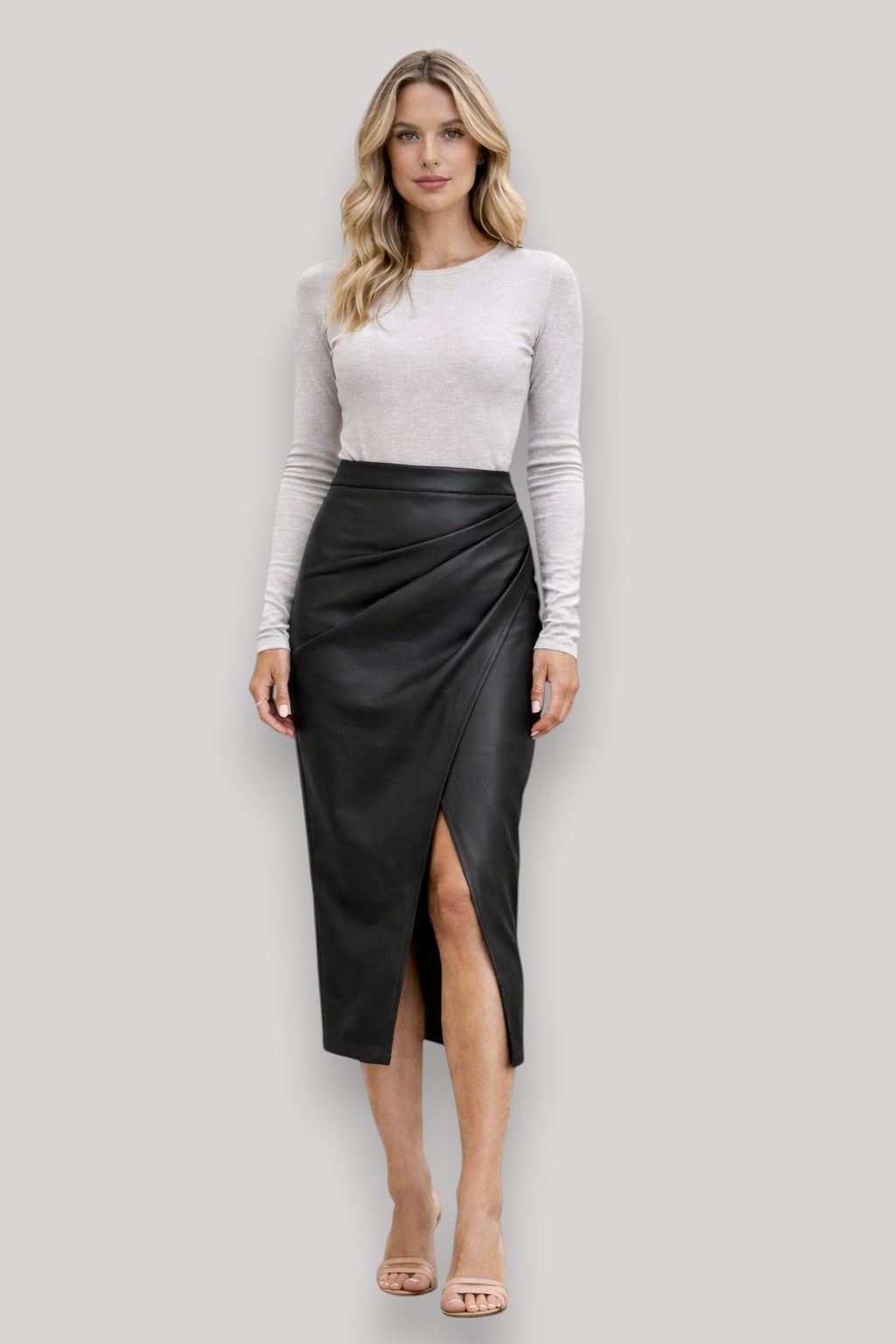 The Georgia Women's High Waist Pleated Midi Skirt