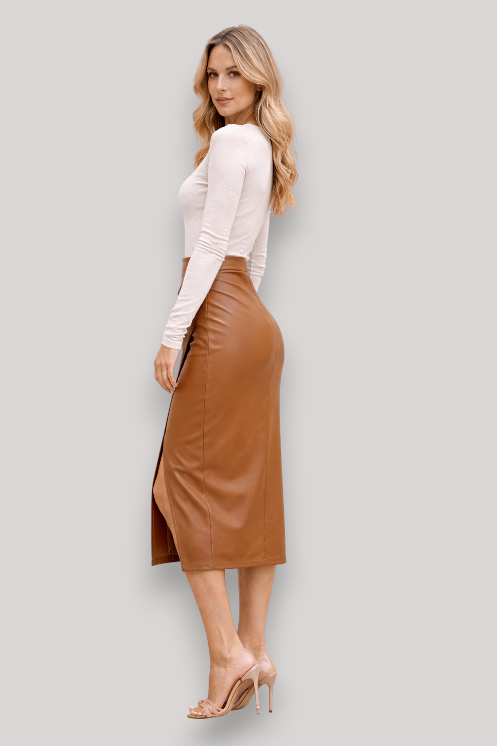 The Georgia Women's High Waist Pleated Midi Skirt