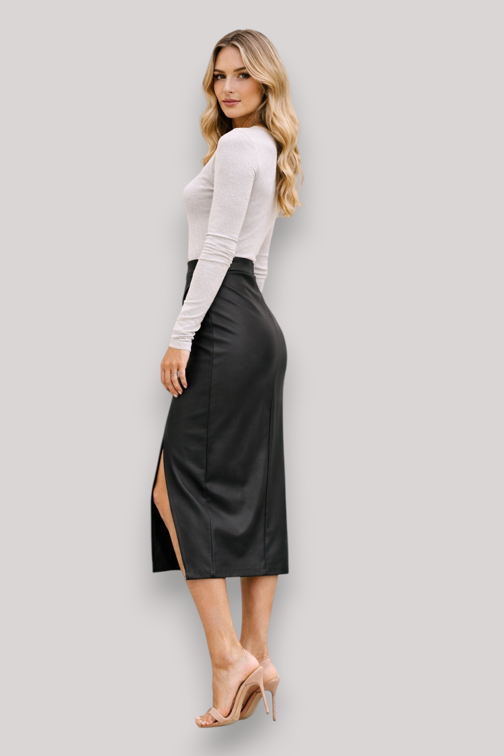 The Georgia Women's High Waist Pleated Midi Skirt