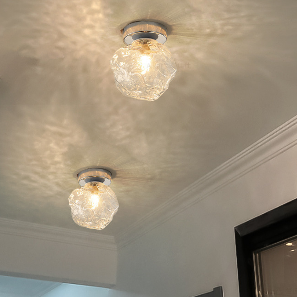 The Glacielle Nordic Irregular Smoke Glass LED Wall Light